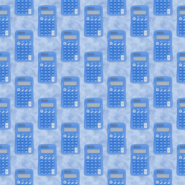 Сине Белый Калькулятор Безморском Фоне Который Повторяет Вашей Математики Вычисления — стоковое фото