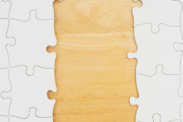 Witte Puzzel Rand Met Kopieerruimte Voor Zakelijke Verbindingsbericht — Stockfoto