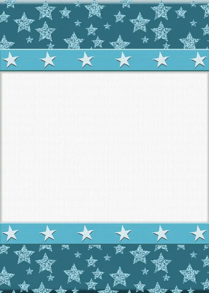 Fronteira Divertida Com Estrela Azul Branco Com Espaço Cópia Para — Fotografia de Stock