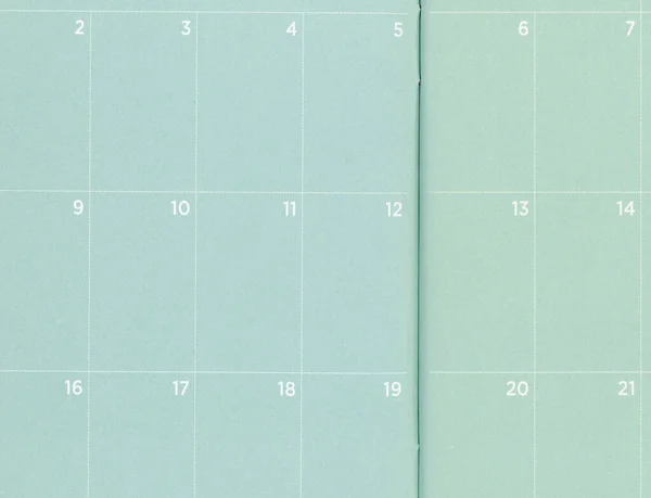 Primo Piano Calendario Tascabile Verde Vuoto Messaggio — Foto Stock