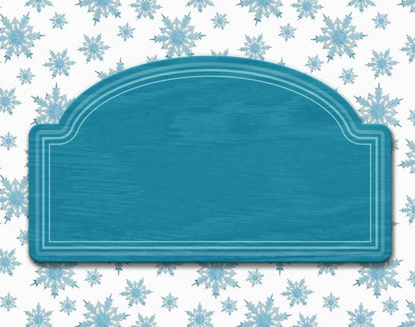 Blank Blue Wood Sign Blue Snowflake Copy Space Your Winter — Stock Photo, Image