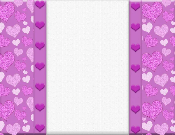 Love Border Pink Heart Pink Copy Space Your Love Message — Zdjęcie stockowe