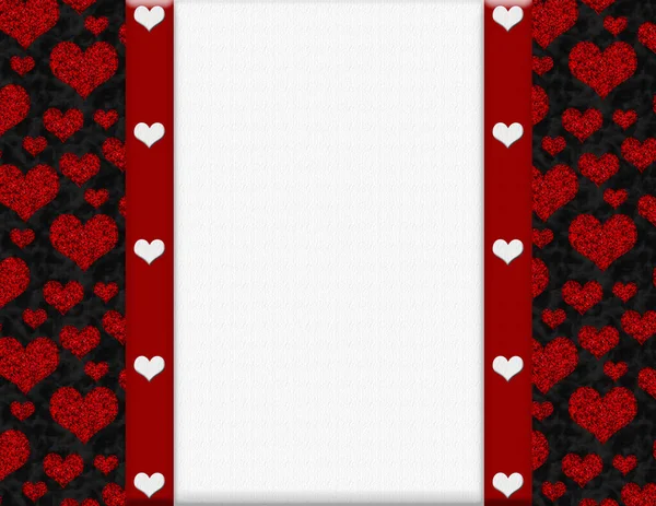 Love Border Red Heart White Copy Space Your Love Message — Stock fotografie