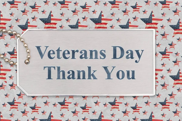 Veterans Day Dankeschön Schild Mit Roten Weißen Und Blauen Sternen — Stockfoto