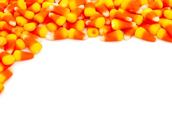 Candy Corn Halloween Fondo Aislado Blanco Para Usted Caramelo Mensaje — Foto de Stock