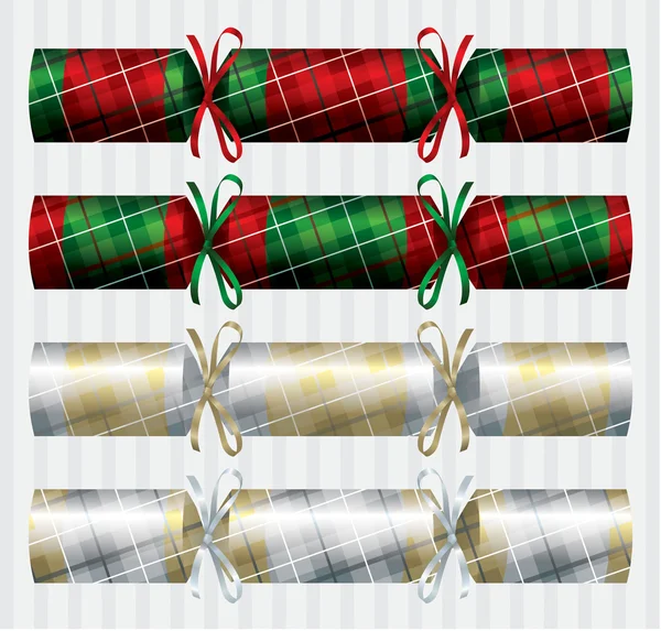 Heldere plaid (tartan) Kerst crackers — Stockfoto