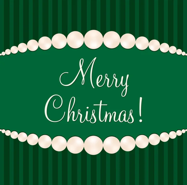 緑の真珠のクリスマス カード — ストック写真