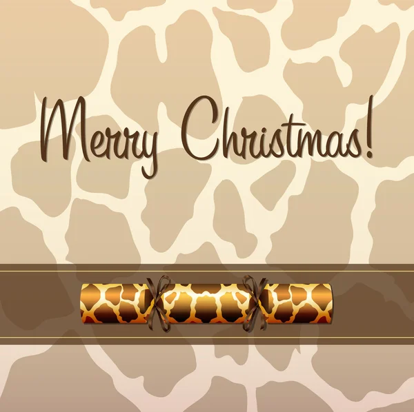 Giraffe cracker kerstkaart — Stockfoto