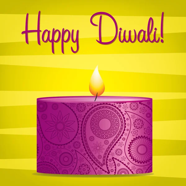 Helder roze en gele Diwali kaart — Stockfoto