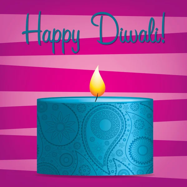 Helder roze en blauwe Diwali kaart — Stockfoto