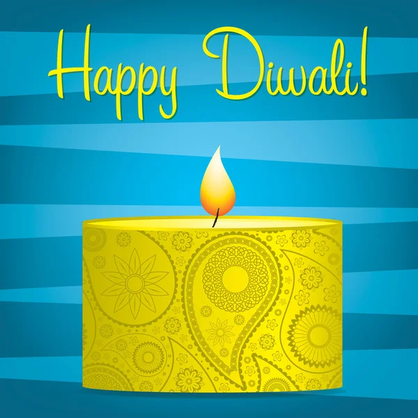 Bright blue and yellow Diwali card — Stock Photo, Image