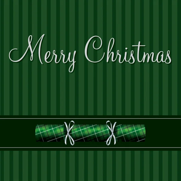 Buon Natale cracker card in plaid verde — Foto Stock