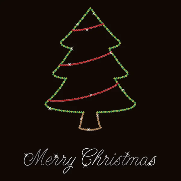 Bling kerstboom kaart — Stockfoto