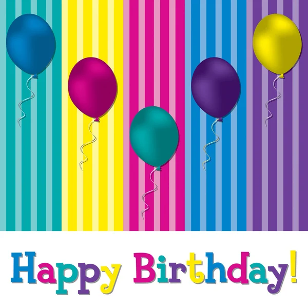 HAppy Birthday balloon card — Stock Photo, Image