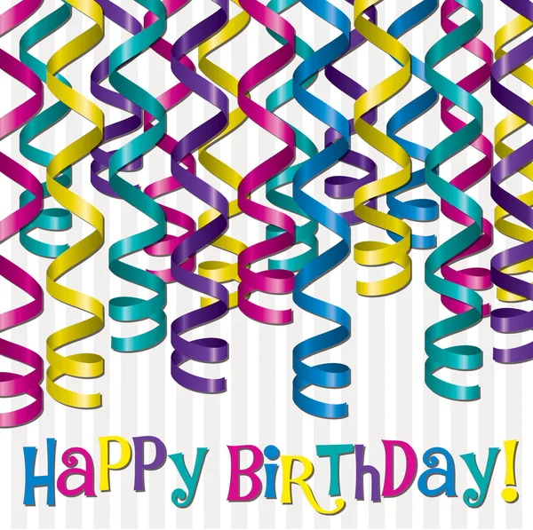 Curling ribbon inspired birthday card — Stock Photo, Image