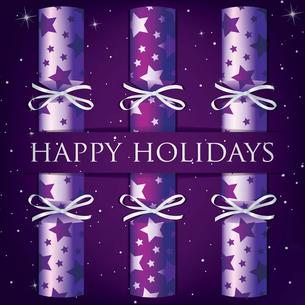 Happy Holidays star cracker card — Stock Photo, Image