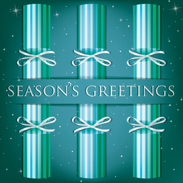 Season's Greetings stripe cracker card — Stock Photo, Image