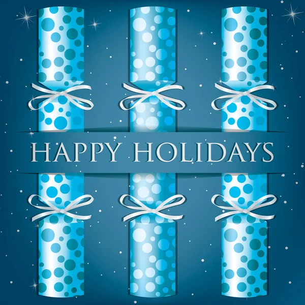 Happy Holidays spotty cracker card — Stock Photo, Image