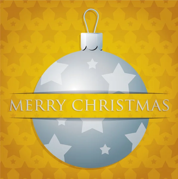 Gümüş yıldız desenli "Mutlu Noeller" kartı — Stok fotoğraf