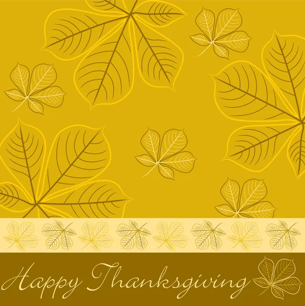Hand drawn fall leaf Thanksgiving card — Stock Photo, Image