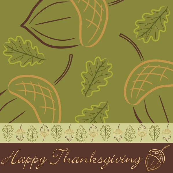 Hand drawn acorn Thanksgiving card — Stock Photo, Image