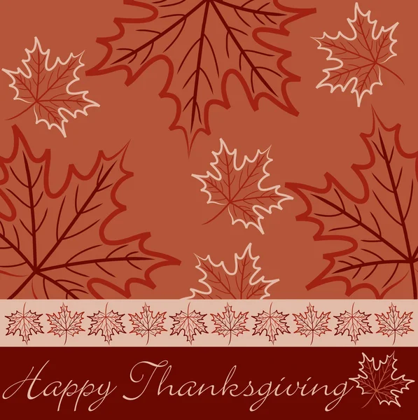 Карточка на день благодарения с кленовым листом — стоковое фото