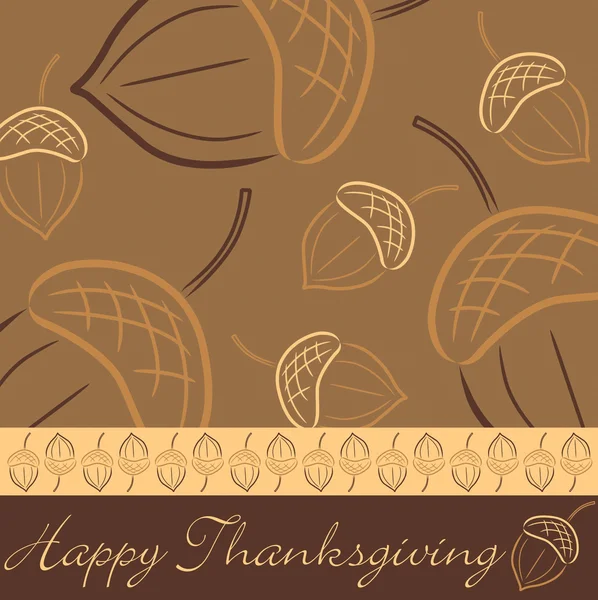 Bolota desenhada à mão Cartão de Ação de Graças — Fotografia de Stock
