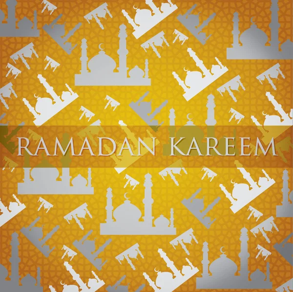 Silvermoskén "Ramadan Kareem" (Generös Ramadan) scatterkort — Stockfoto