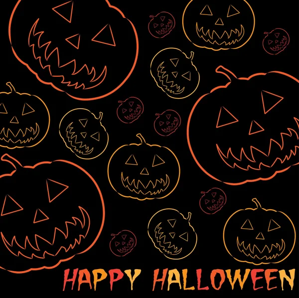 Jack O 'Lanterna mão desenhada cartão' Feliz Halloween ' — Fotografia de Stock