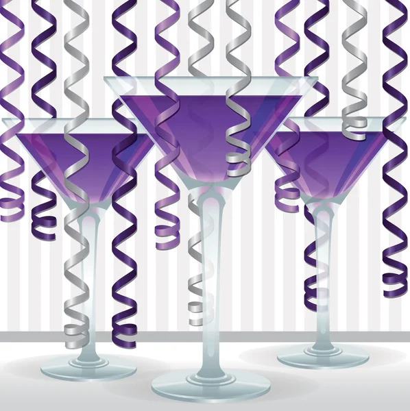 Bright cocktail and ribbon card — Stock Photo, Image