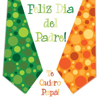 Bright design Happy Fathers Day neck tie card