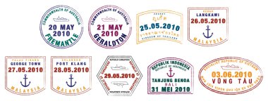 Asian passport stamps