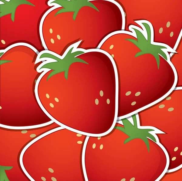 Strawberry sticker background card — Stockfoto