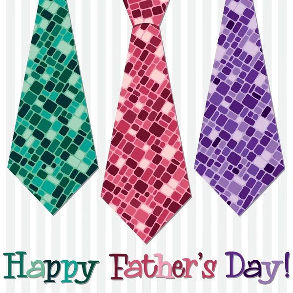 Helles Design glückliche Väter Tag Krawatte Karte im Vektorformat — Stockfoto