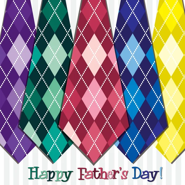 Diseño brillante Happy Fathers Day tarjeta de lazo de cuello en formato vectorial —  Fotos de Stock