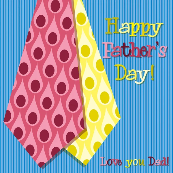 Bright design Happy Fathers Day neck tie card — 图库照片