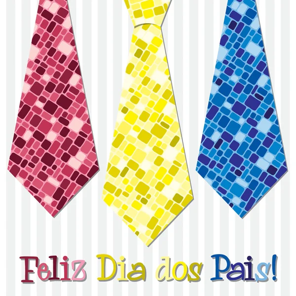 Parlak tasarım mutlu Babalar günü boyun kravat kartı Vektör formatında — Stok fotoğraf
