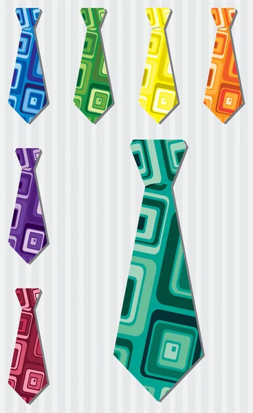 Bright retro square silk tie stickers — Stock Photo, Image