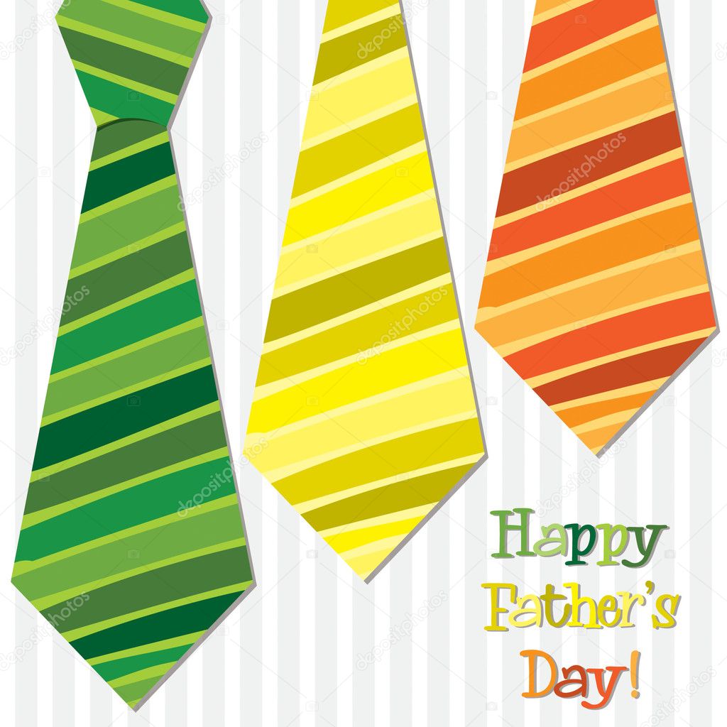 Bright Happy Fathers Day neck tie card