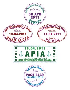 Sydney, Tongan and Samoan stamps