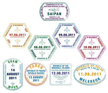 passport stamps from the north Pacific