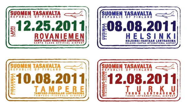 Passport stamps from Finland — стокове фото