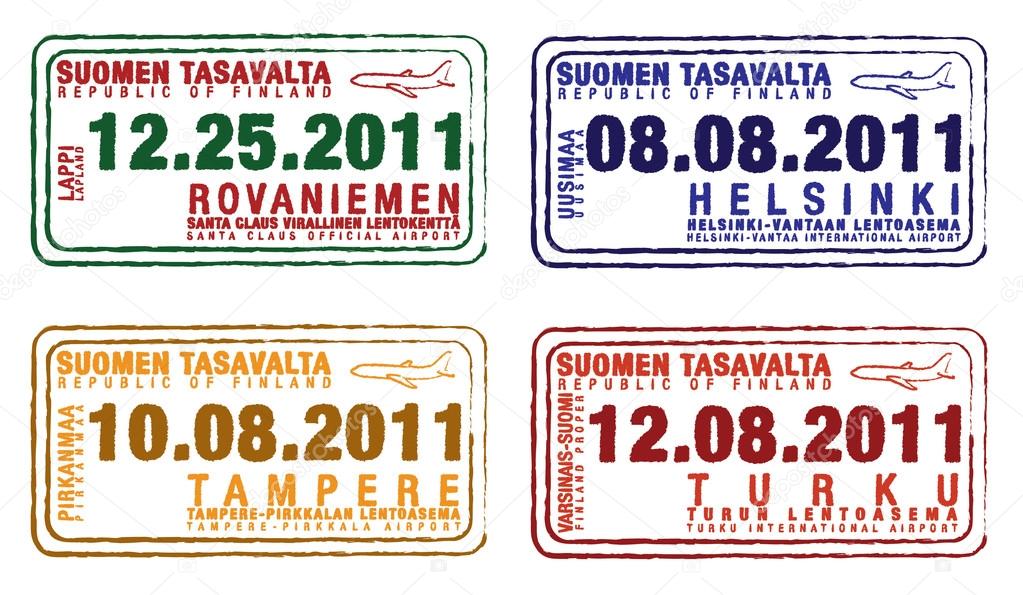 Passport stamps from Finland