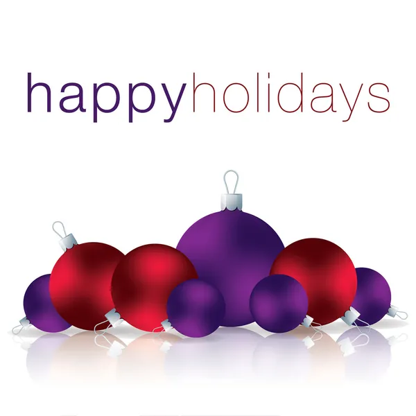 Tarjeta bauble Happy Holidays en formato vectorial — Vector de stock