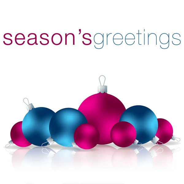 Seasons Greetings bauble card in vector format — Stock Vector