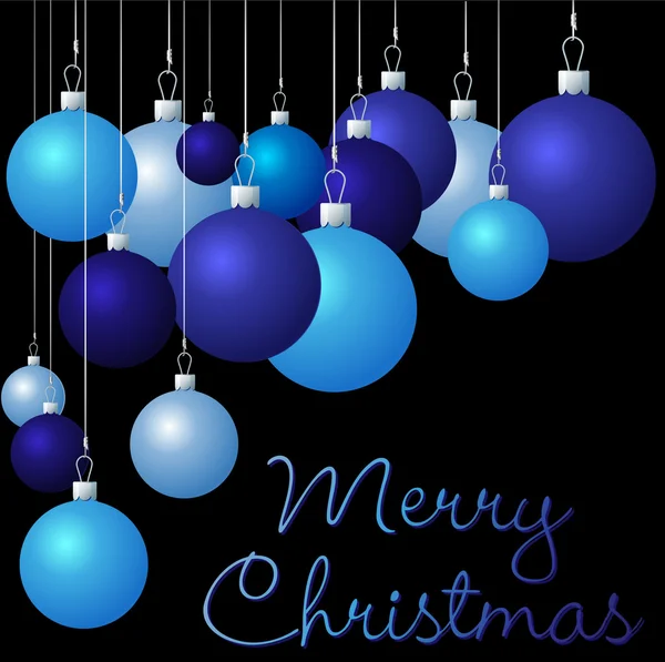 Grupo azul de adornos navideños en formato vectorial — Vector de stock