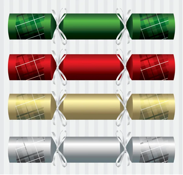 Plaid Christmas crackers in vector format — Stock Vector