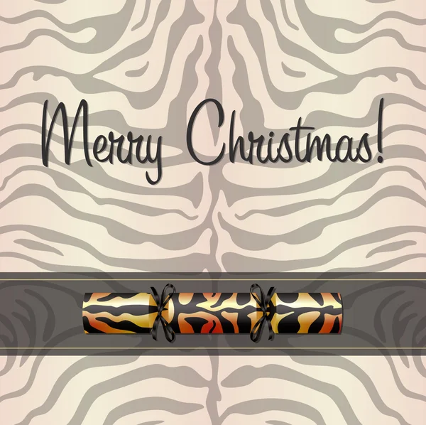 Zebra geïnspireerd kerstkaart in vector-formaat — Stockvector