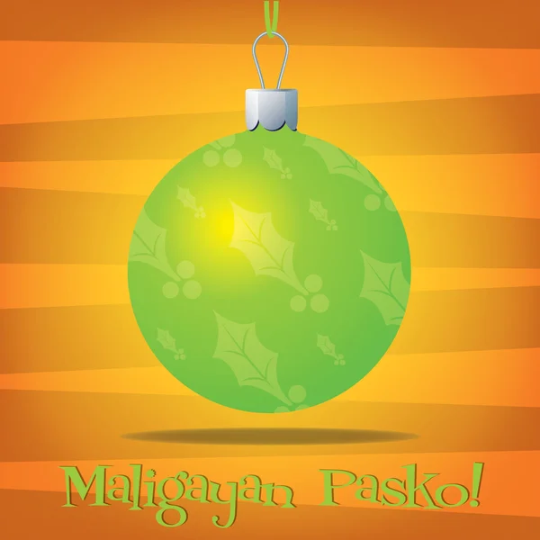 Funky Tagalog Spanish Christmas decoration card — Stock Vector