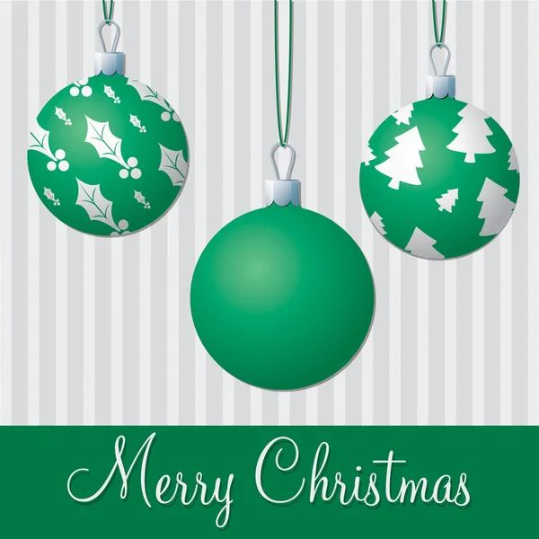 Resmi yeşil ve gümüş Noel kartı Vektör formatında — Stok Vektör